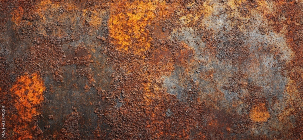 Rusted metal surface with varying shades of orange, brown, and grey. Detailed texture of corrosion Rusted metal surface with varying shades of orange, brown, and grey. Detailed texture of corrosion