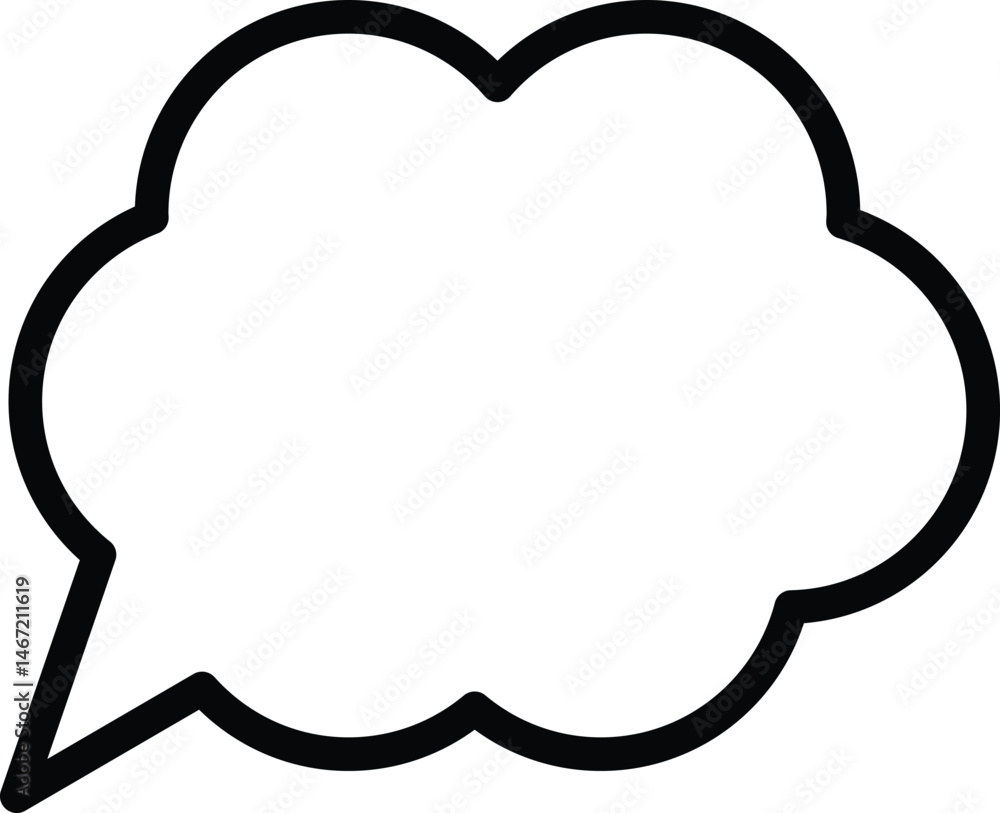 Cloud-Shaped Speech Bubble Icon for Thoughts, Ideas, and Communication Cloud-Shaped Speech Bubble Icon for Thoughts, Ideas, and Communication