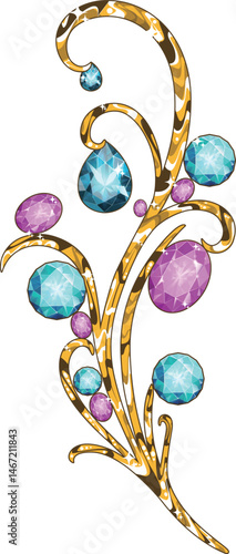 A piece of jewelry with precious gemstones