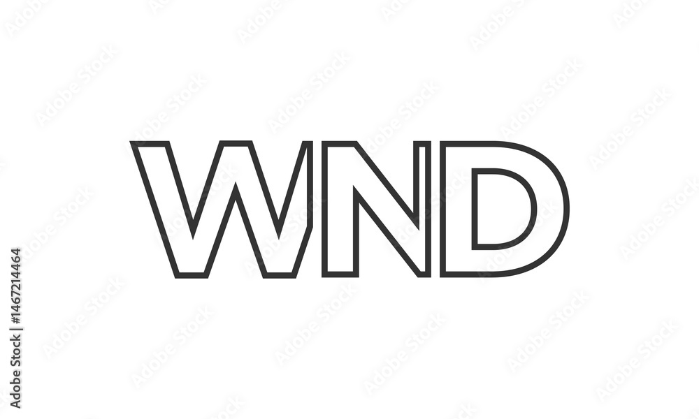 WND logo design template with strong and modern bold text. Initial based vector logotype featuring simple and minimal typography. Trendy company identity. WND logo design template with strong and modern bold text. Initial based vector logotype featuring simple and minimal typography. Trendy company identity.