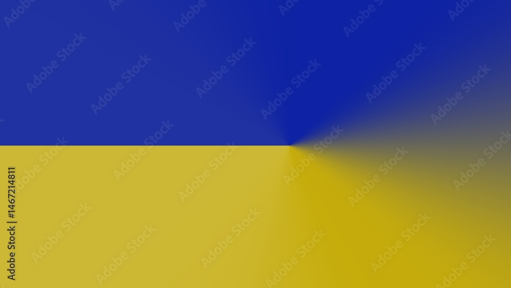 Fototapeta premium A vibrant gradient blends deep blue and golden yellow, creating a striking, two-toned effect with a radial transition