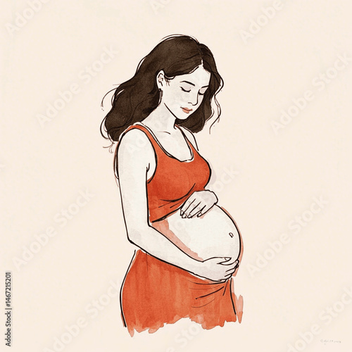Ethereal Embrace: Mother-to-Be in Flight pregnant women isolated watercolor vector illustration svg