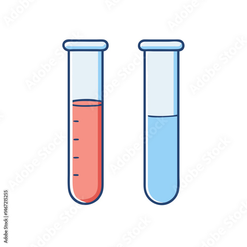 Laboratory test tubes illustration for scientific research and medical analysis vector design