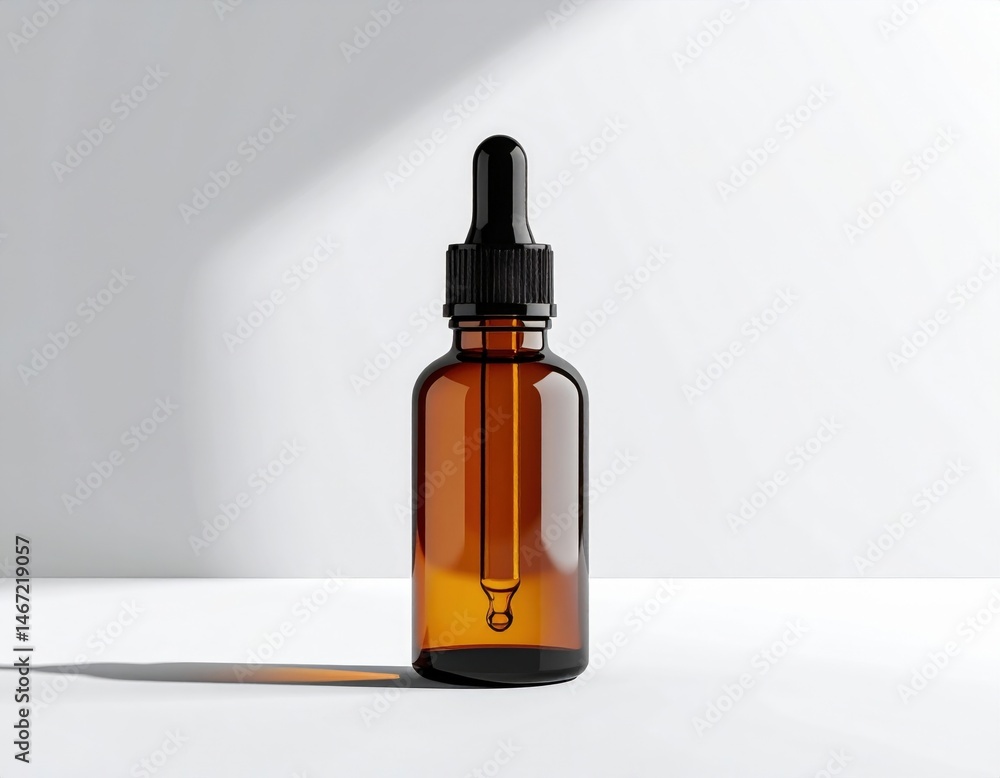 Fototapeta premium Amber Glass Dropper Bottle Mockup