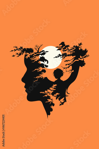 Childhood, Child, Man, Trauma, Liberation, Shadow, Artwork, Vector Art