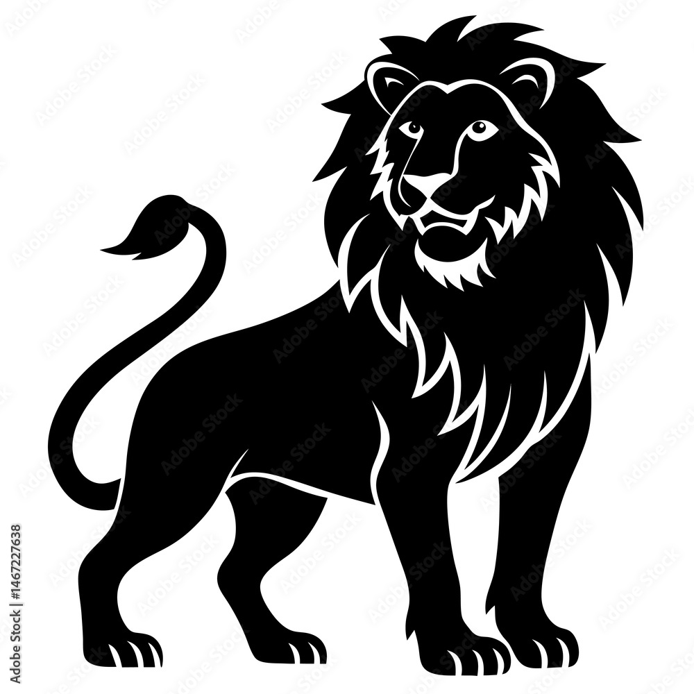 Obraz premium lion vector icon on white background