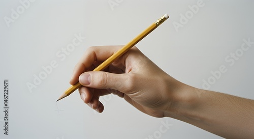 Pencil held by hand writing