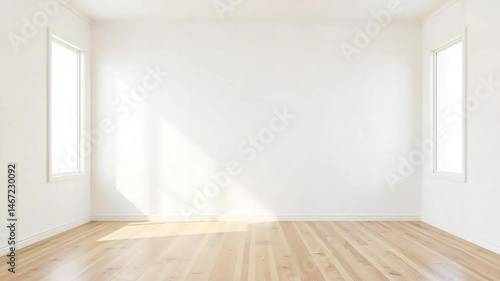 Wallpaper Mural Bright Empty Room with Sunlight Streaming Through Windows Ideal for Interior Design Mockups Real Estate Staging Property Showcase Home Decoration Torontodigital.ca