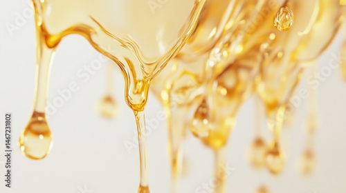 Golden Liquid Dripping Abstract Background