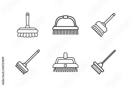 car wash brush line art vector illustration