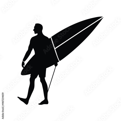 Kite Surfer Vector Silhouette Design