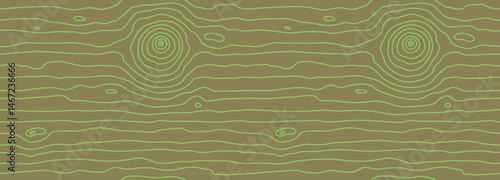 Khaki green wood grain texture. The structure of the surface of the plywood, natural seamless pattern, with slits. Painted board with a pattern of wood sawn veins. Vector background