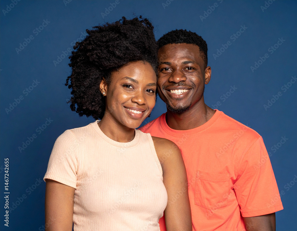 Happy African American Black Couple Smiling Happy African American Black Couple Smiling