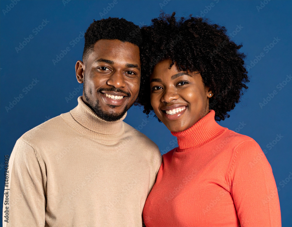 Fototapeta premium Happy African American Black Couple Smiling