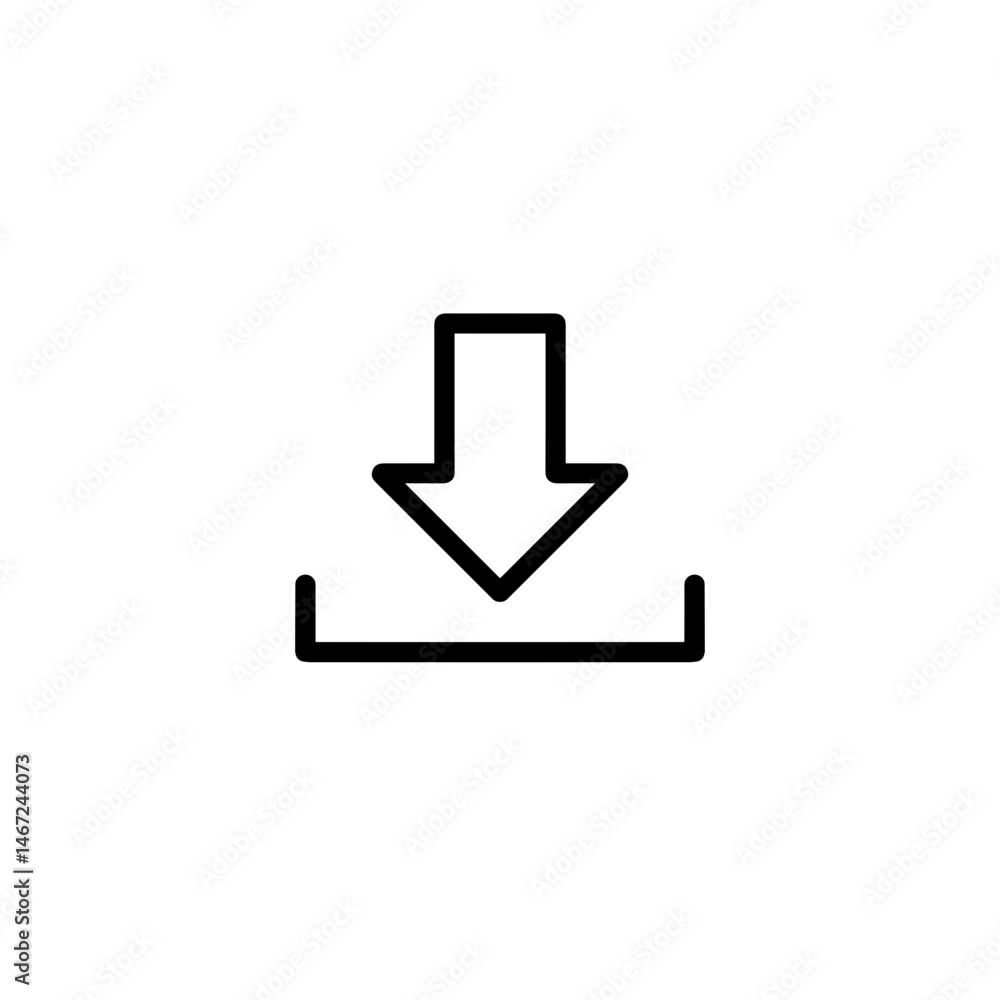 Download arrow icon black and white for saving files Download arrow icon black and white for saving files