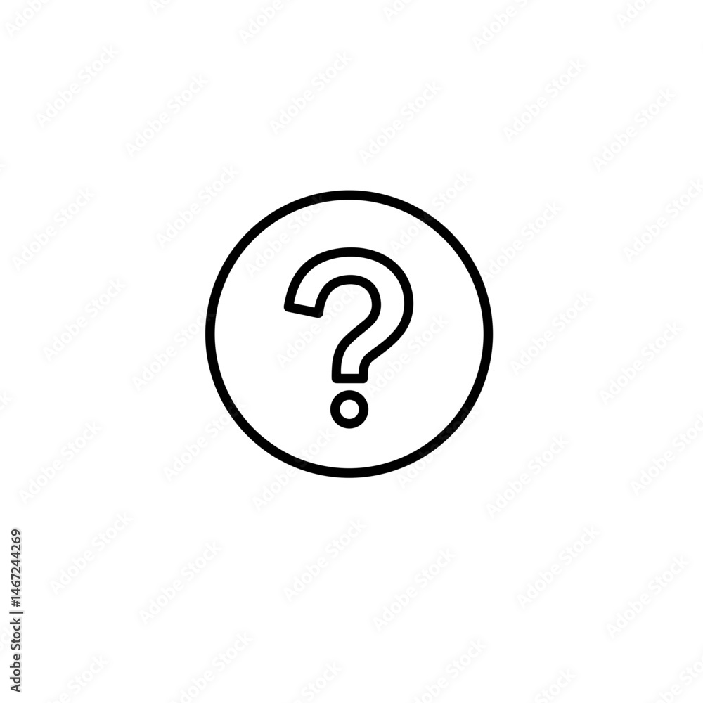Fototapeta premium Question mark icon black and white for website navigation