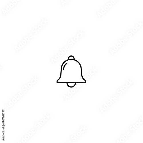 Notification bell icon black and white for alert system