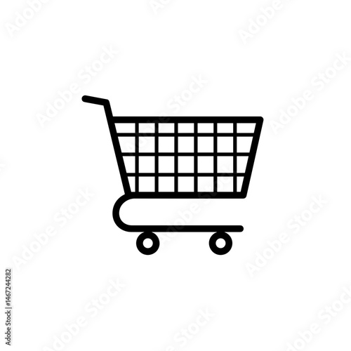 Shopping cart icon black and white for e-commerce website