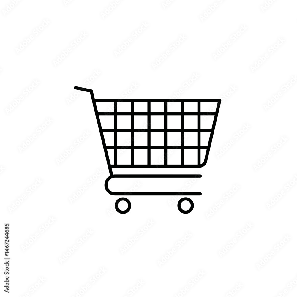 Grid shopping cart icon black and white for e-commerce UI Grid shopping cart icon black and white for e-commerce UI