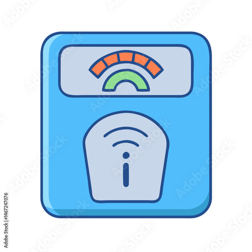 Blue smart bathroom scale for weight loss and health monitoring with wifi connectivity and indicator