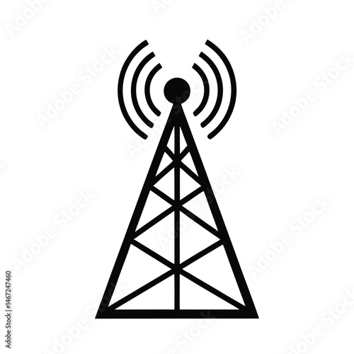 6G Antenna Minimalist Vector Silhouette