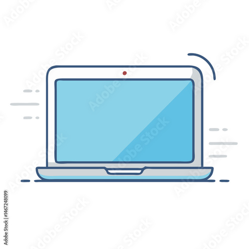 Laptop computer vector illustration for technology and business graphic design element concept
