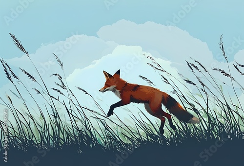Obraz na płótnie fox w salonie