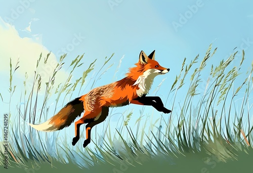 Obraz na płótnie fox w salonie