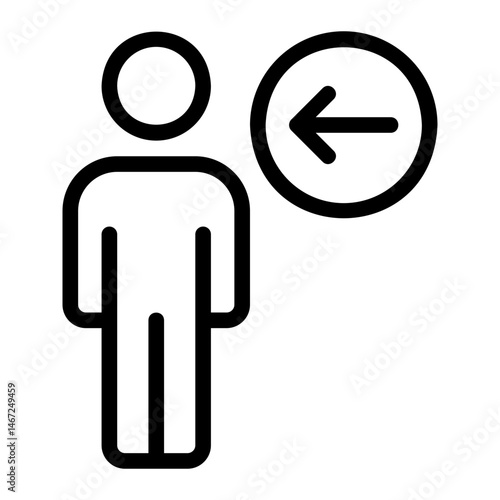 back arrow line icon