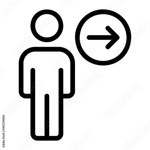 right direction line icon