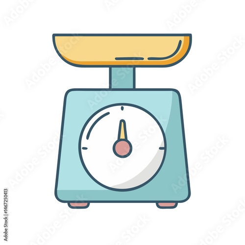 Illustration of a kitchen scale for precise measurements and accurate food weighing needs today