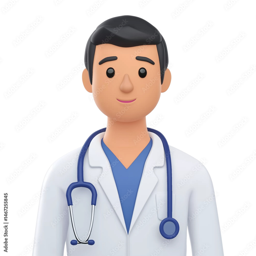Doctor with Stethoscope, 3D Medical Specialist for Medical Healthcare Concept and Care Doctor with Stethoscope, 3D Medical Specialist for Medical Healthcare Concept and Care