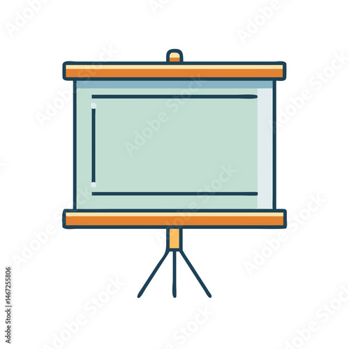 Presentation screen projector stand for business meeting training and conference vector graphic