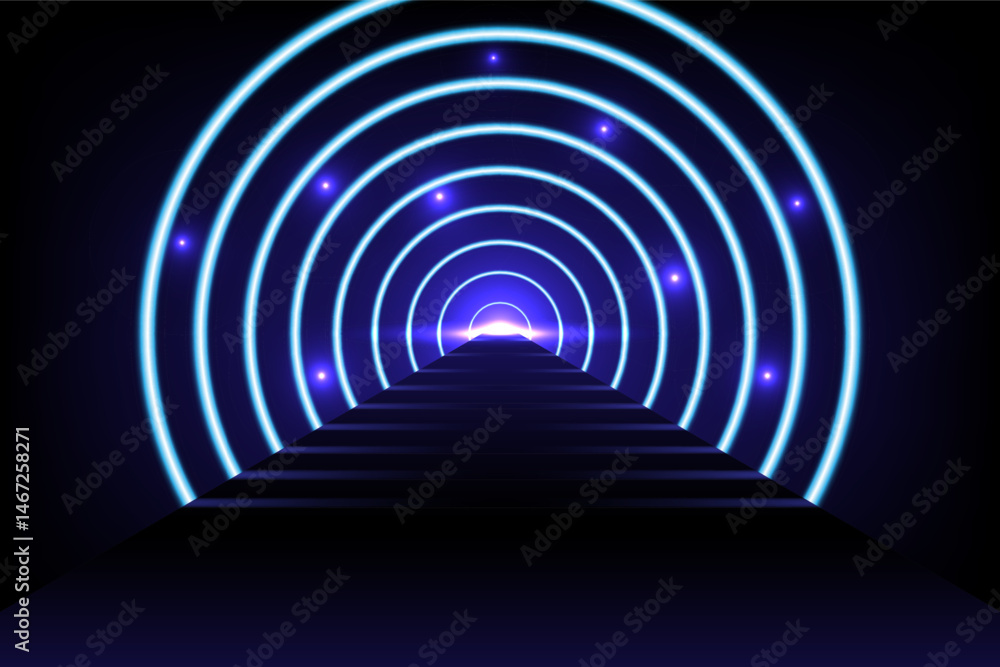 Obraz premium Abstract technology fiber optic cable network speed line, Big data transmission concept