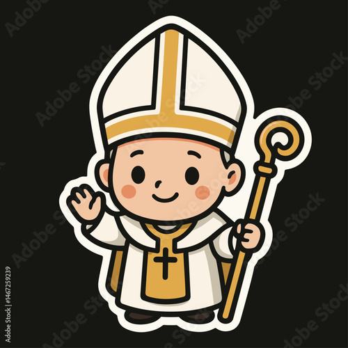 cartoon pope vector