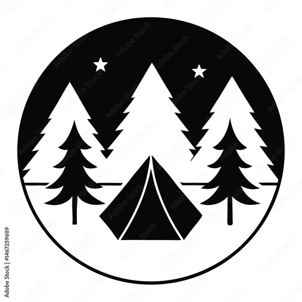 Obraz premium Camping Under the Stars Nighttime Adventure in the Forest