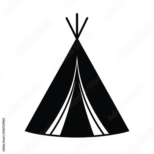 Teepee Tent Vector Silhouette Design