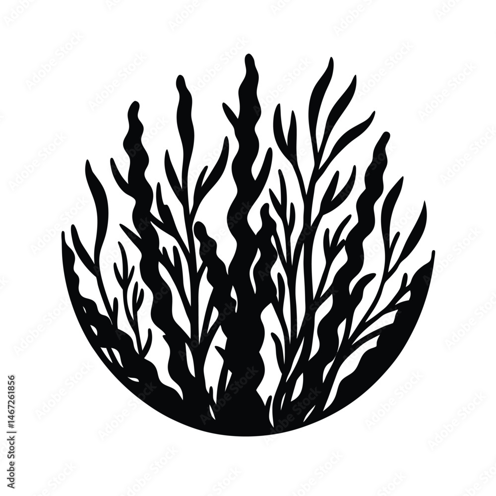 Kelp Forest Simple Vector Silhouette Kelp Forest Simple Vector Silhouette