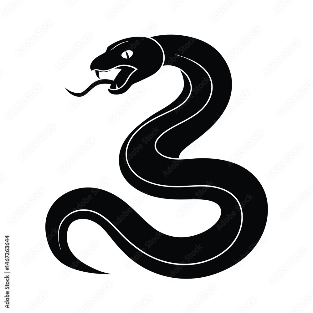 Anaconda Slithering Vector Silhouette Anaconda Slithering Vector Silhouette