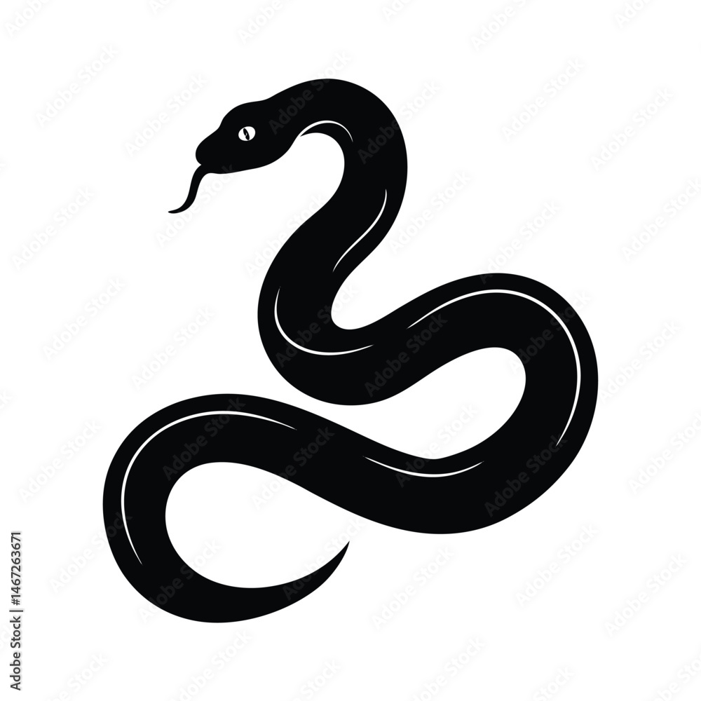 Fototapeta premium Boa Constrictor Vector Silhouette Art