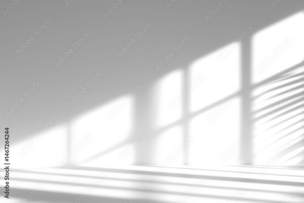 Obraz premium shadow overlay effects of realistic window and tree branch shadow with light blur on transparent background,Summer sunlight and shadow overlay effect