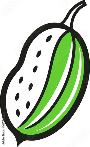 Bitter Melon icon line art vector on transparent background