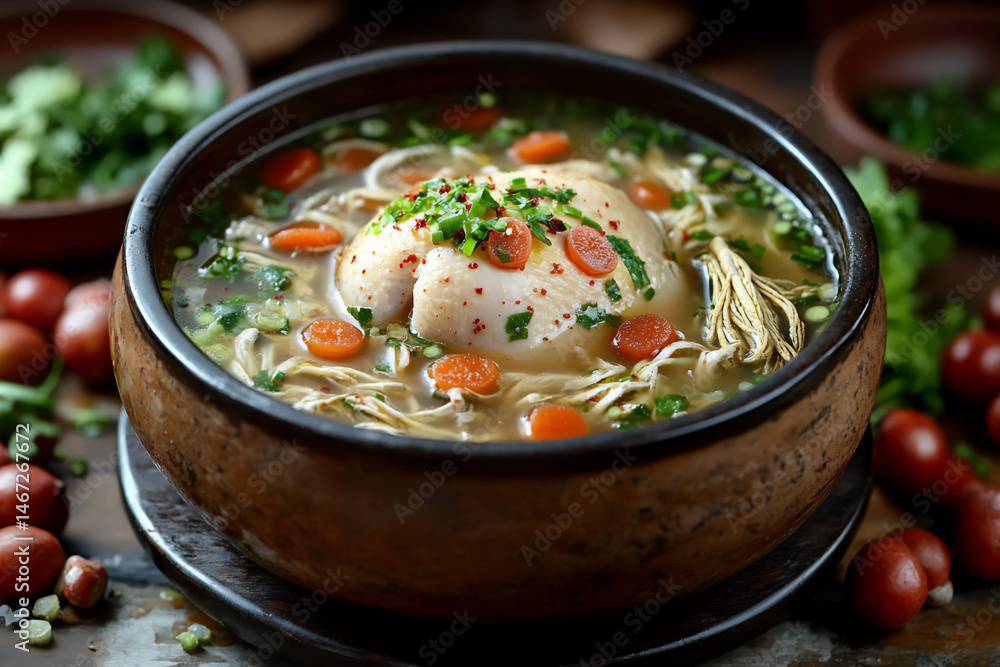 hot ginseng chicken soup with jujubes hot ginseng chicken soup with jujubes