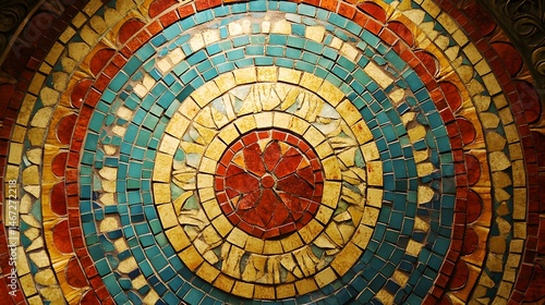 18. Mediterranean restaurant sign with tiled mosaic background