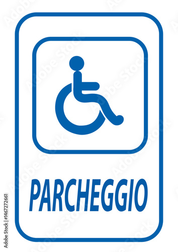 Cartello Disabili, diversamente abili, portatori di handicap, handicappati