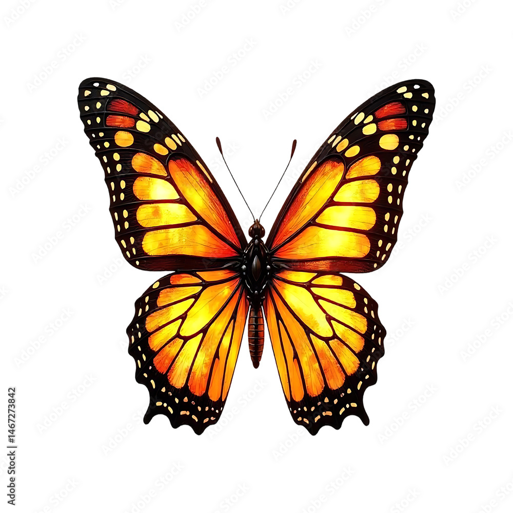 Obraz premium Solar Flutter A Monarch's Golden Dance