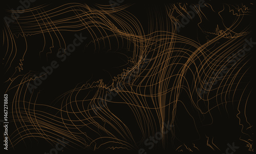 frayed threads of time, an abstract vector illustration depicting a distorted warp and weft netting. broken threads and a frayed edge background, the unsettling curvature of time-space.