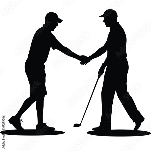 Golfers Handshake Sportsmanship and Fair Play on the Green