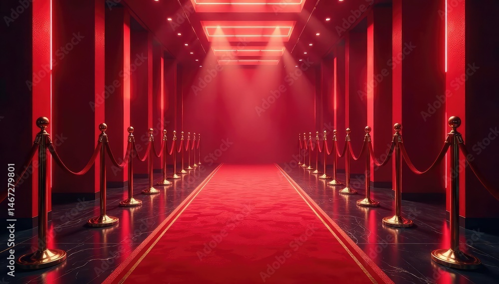 Elegant red carpet entrance, shimmering lights, luxury event , sophistication, elegance Elegant red carpet entrance, shimmering lights, luxury event , sophistication, elegance