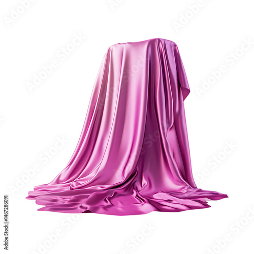 Pink Silk Fabric Drape Background Image against transparent background